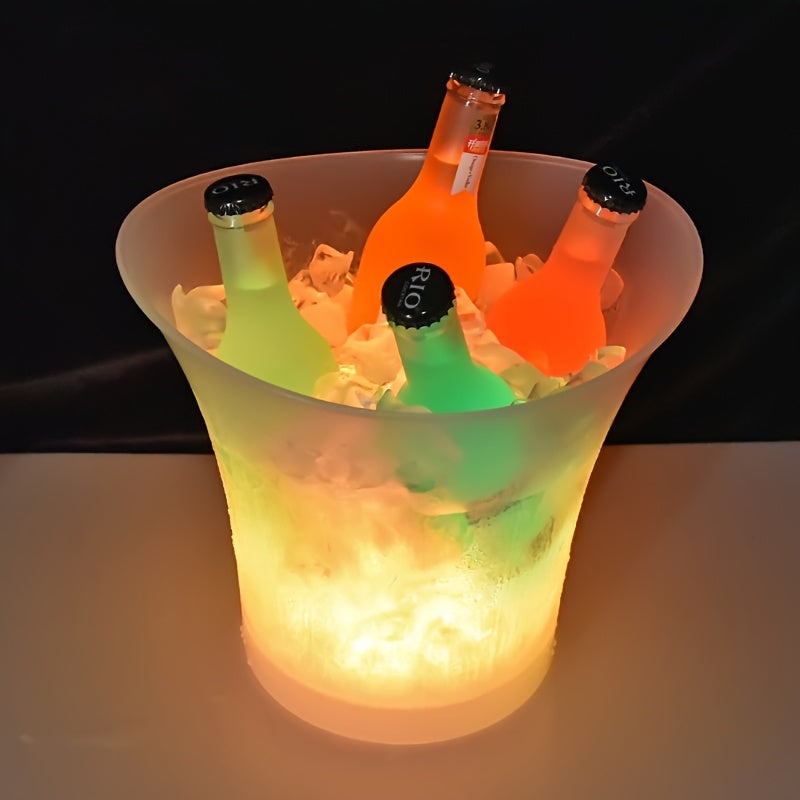 Seau à glaçons lumineux LED 5L – Parfait pour le champagne et la bière
