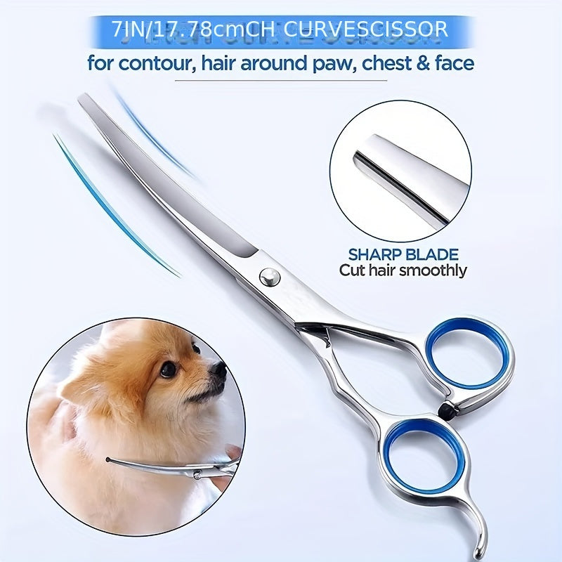 Kit de toilettage professionnel pour animaux – Ciseaux et peigne pour un toilettage parfait de chiens et chats