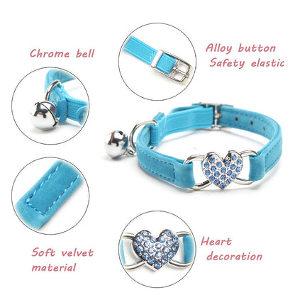 Collier pour chat Cœur Étincelant – Apportez une touche luxueuse au look de votre chat