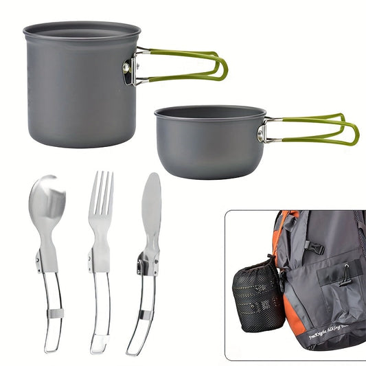 Set de cuisson pliable en alliage d’aluminium – Légère et durable pour le camping, la randonnée et les pique-niques