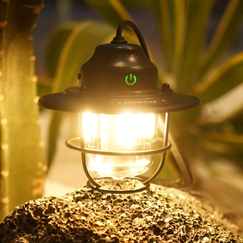 Lanterne de camping vintage à LED – Rechargeable et durable pour les aventures en plein air