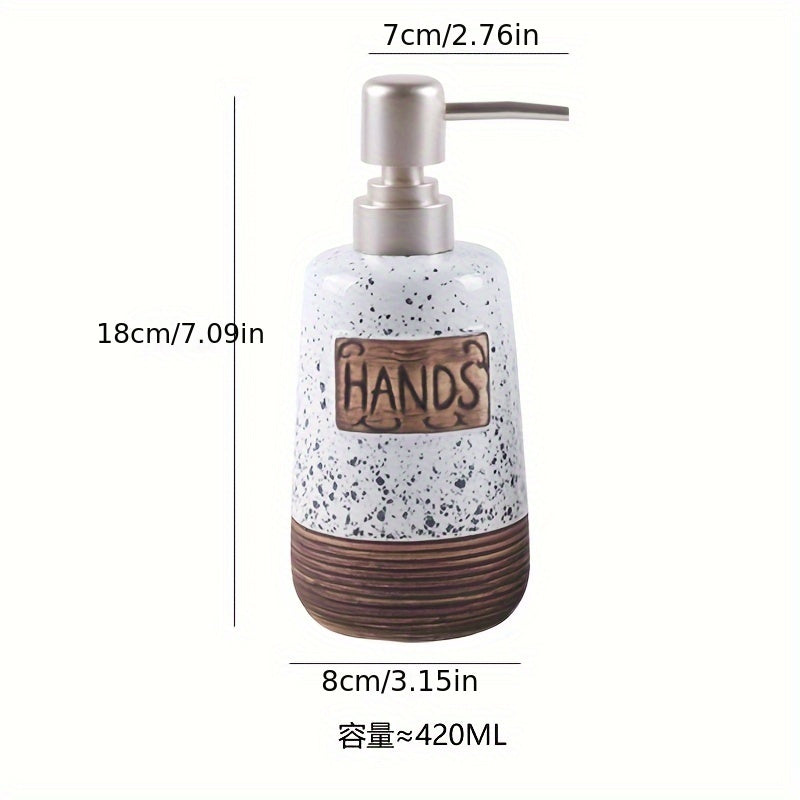 Distributeur de Savon en Céramique Vintage – 420 ml pour Cuisine ou Salle de Bain