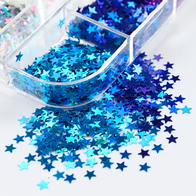 12 Couleurs de Sequins Étoiles – Sequins pailletés en boîte longue pour DIY et scrapbooking