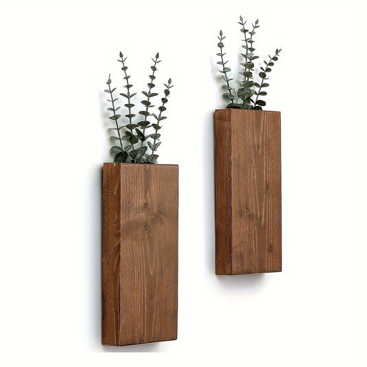 Vase Mural Rustique en Bois - Une Ambiance Naturelle pour Tout Intérieur