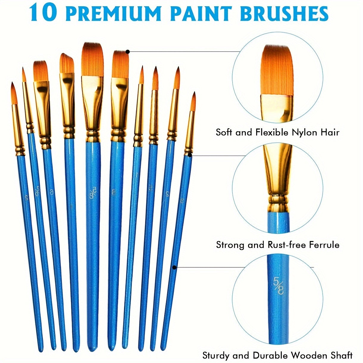 Set de Peinture Acrylique – 28 Pièces, Comprenant 18 Couleurs de Peinture Acrylique et 10 Pinceaux