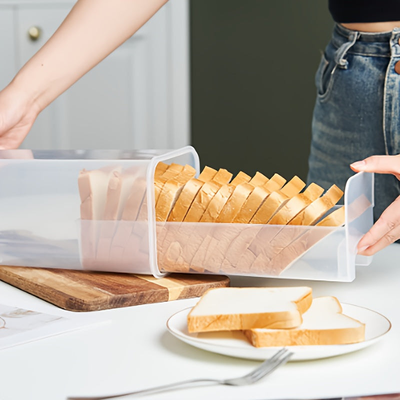 Boîte à pain transparente avec couvercle hermétique - Conservation de la fraîcheur et guide de découpe