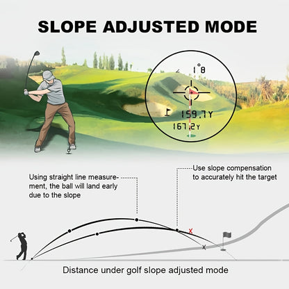 Télémètre de golf avancé – Mesures précises avec compensation de pente et retour par vibration