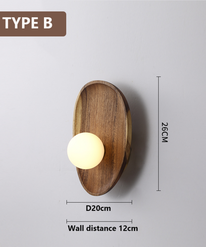 Applique Murale Minimaliste - Bois et Éclairage d'Ambiance