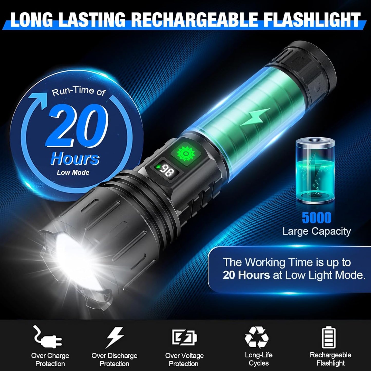 Lampe de poche UltraBright - Puissante et rechargeable