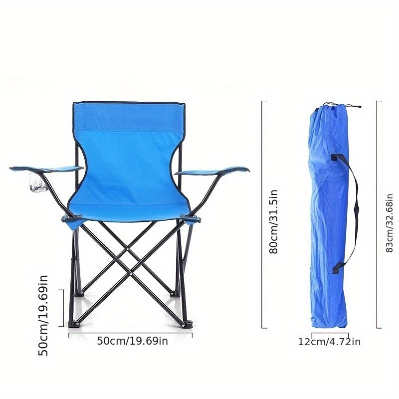 Chaise de camping pliante avec poche latérale - Cadre en acier durable pour activités en plein air