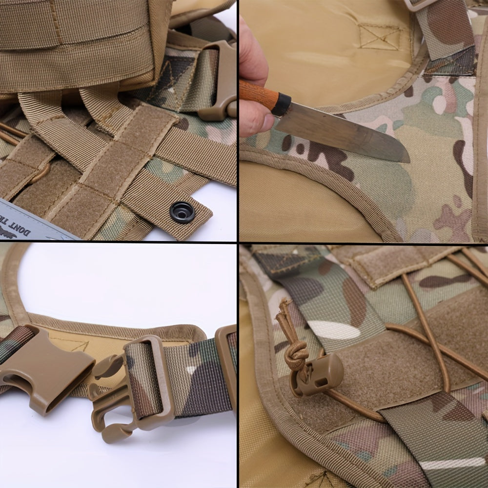Harnais tactique pour chien avec poches – Nylon durable pour entraînement et aventures