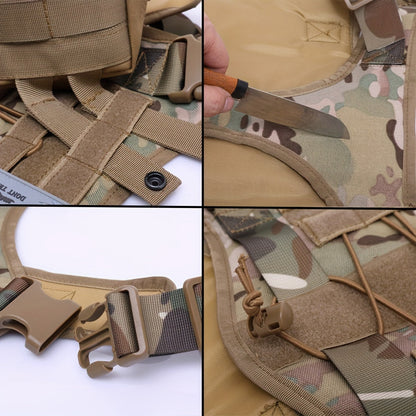Harnais tactique pour chien avec poches – Nylon durable pour entraînement et aventures