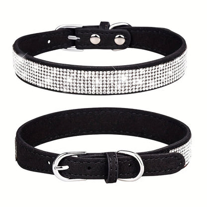 Collier pour chien en cuir réglable avec strass – Solide et durable