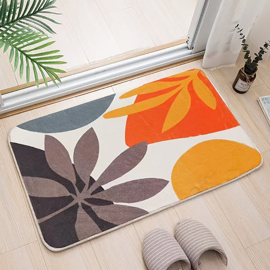 Tapis de Bain Géométrique Abstrait – Absorbant et Doux pour Salle de Bain ou Cuisine
