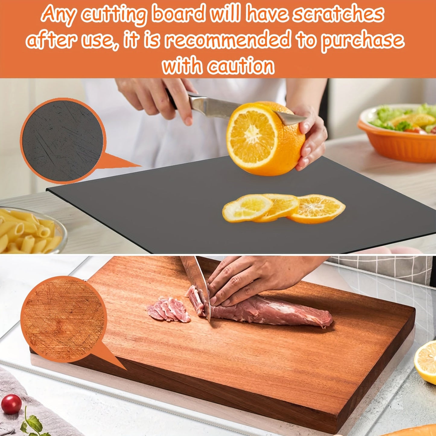 Planche à découper en acrylique avec surface antidérapante - Ustensile de cuisine durable pour une découpe en toute sécurité
