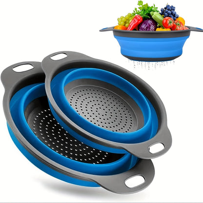 Set de Passoires en Silicone Pliables – Parfaites pour Pâtes, Légumes et Fruits