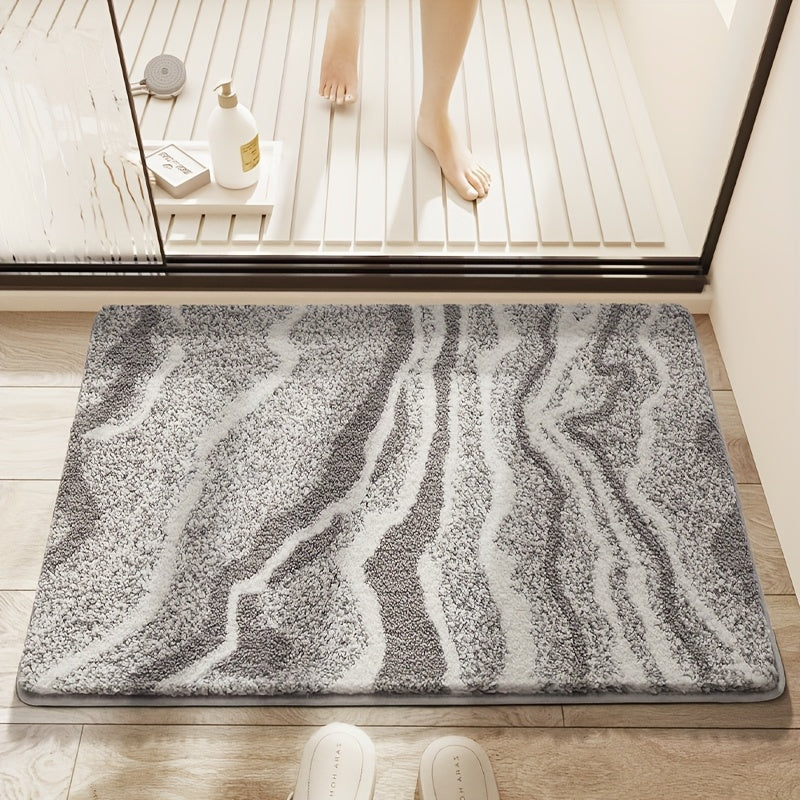 Tapis de Bain Fluffy Flocking – Absorbant et Doux pour Salle de Bain ou Cuisine