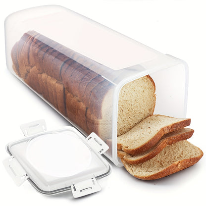 Boîte à pain transparente avec couvercle hermétique - Conservation de la fraîcheur et guide de découpe