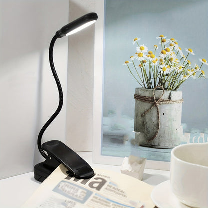 Lampe à pince flexible – Lampe de lecture portable avec col réglable pour la maison ou les voyages