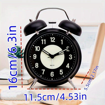 Réveil silencieux luminescent – Horloge métallique noire pour gros dormeurs