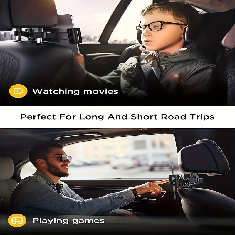 Support Tablette pour Appuie-tête de Voiture – Fixation Réglable pour Tablettes et Smartphones