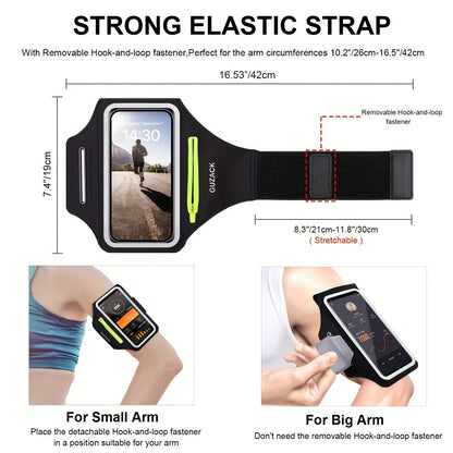 Brassard de sport avec housse pour écouteurs – Support téléphone réglable pour les coureurs