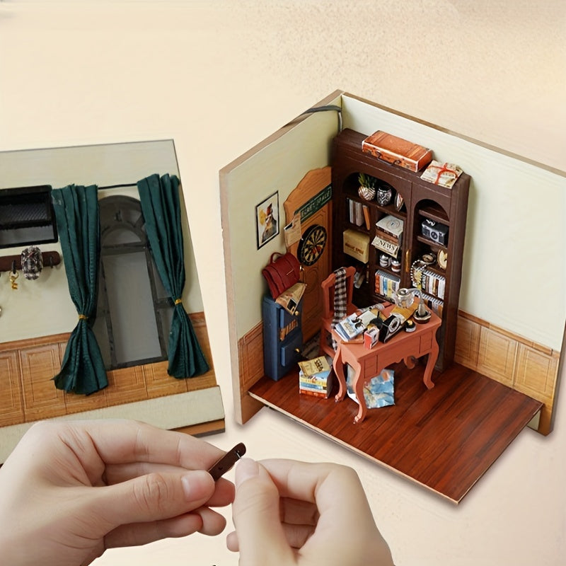 Agence de détective maison miniature DIY – Puzzle 3D avec éclairage pour hobbyistes créatifs