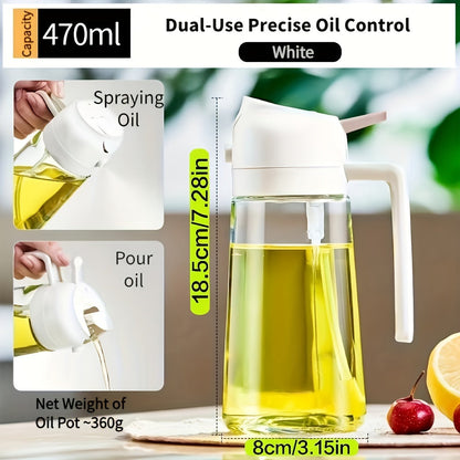 Distributeur d’huile 2-en-1 et flacon spray - Contrôle précis de l’huile pour cuisine et barbecue
