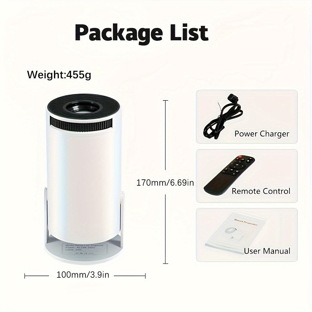 Mini Projecteur Intelligent - Projecteur Portable Rotatif à 180° pour Films en Plein Air et Streaming