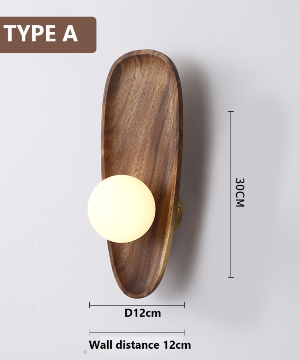 Applique Murale Minimaliste - Bois et Éclairage d'Ambiance