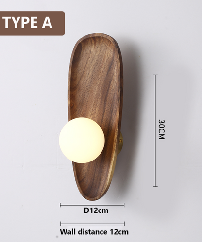 Applique Murale Minimaliste - Bois et Éclairage d'Ambiance