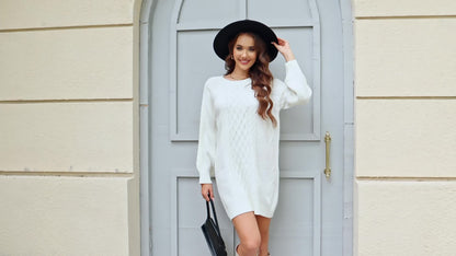 Robe d’Automne Tricotée de Luxe – Chaude, Stylée et Confortable