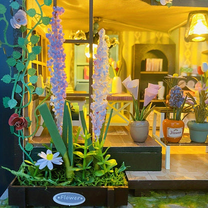 Maison-serre miniature DIY avec éclairage – Puzzle 3D fait main pour décoration créative