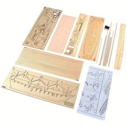 Modèle classique de voilier en bois – Puzzle 3D détaillé pour passionnés de bateaux