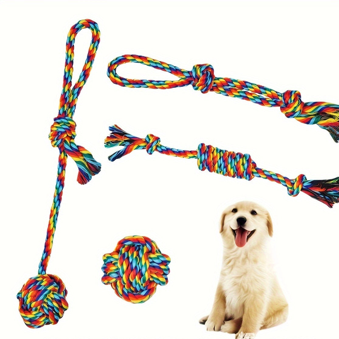 Set de 4 jouets pour chien – Idéal pour mâcher, mordiller et jouer