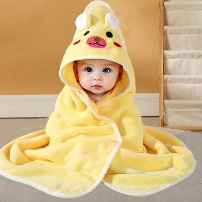 Serviette à capuche douce pour enfants avec motif animalier - Absorbante et confortable
