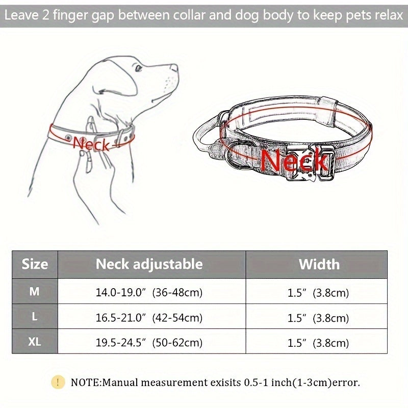 Collier tactique militaire pour chien – Réglable et durable pour chiens moyens et grands