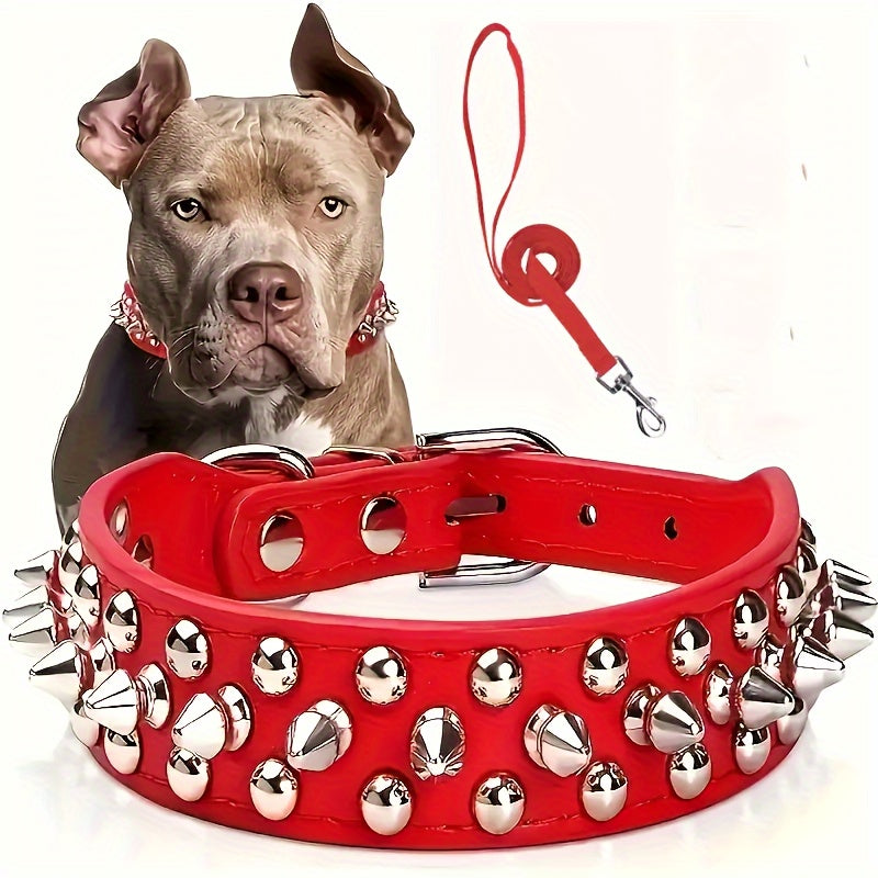 Collier pour chien clouté réglable – Robuste et sécurisée pour grands chiens