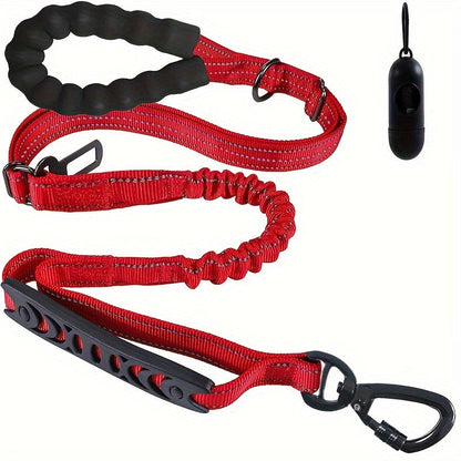 Laisse bungee réglable pour chien – Amortissante et réfléchissante pour grands chiens