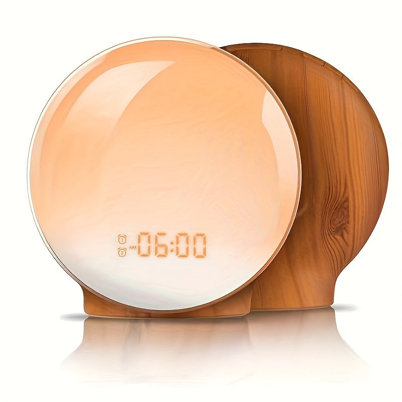 Réveil digital Halo Light – Réveil effet lever de soleil avec alimentation USB et double fonction alarme