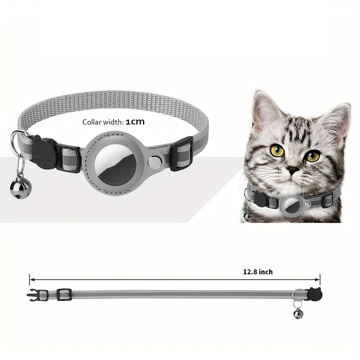 Collier pour chat réfléchissant – Boucle de sécurité et clochette pour une visibilité accrue