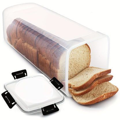 Boîte à pain transparente avec couvercle hermétique - Conservation de la fraîcheur et guide de découpe