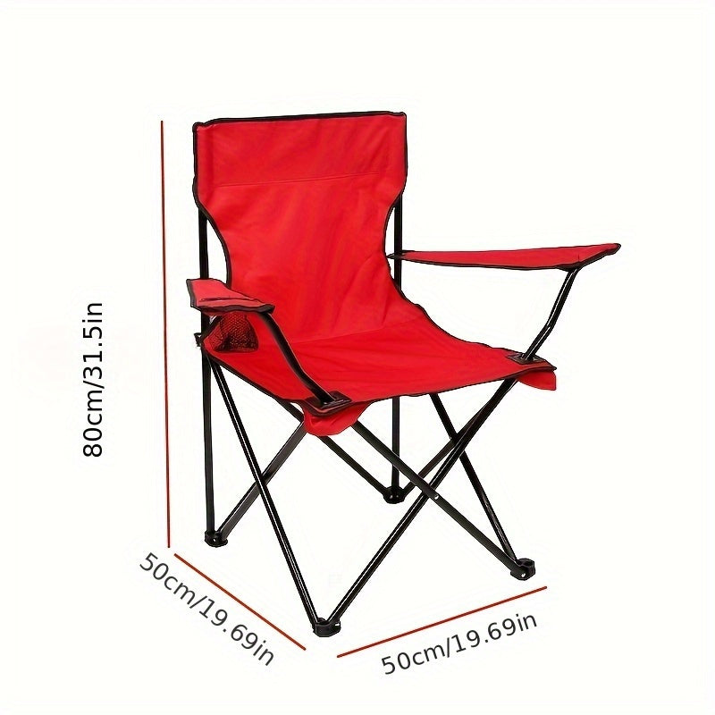 Chaise de camping pliante avec poche latérale - Cadre en acier durable pour activités en plein air