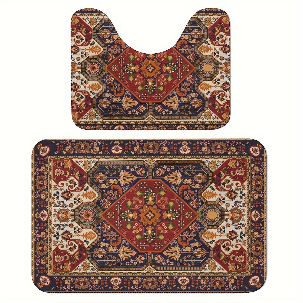 Set de Tapis de Salle de Bain Inspiré de la Perse – Absorbant et Antidérapant