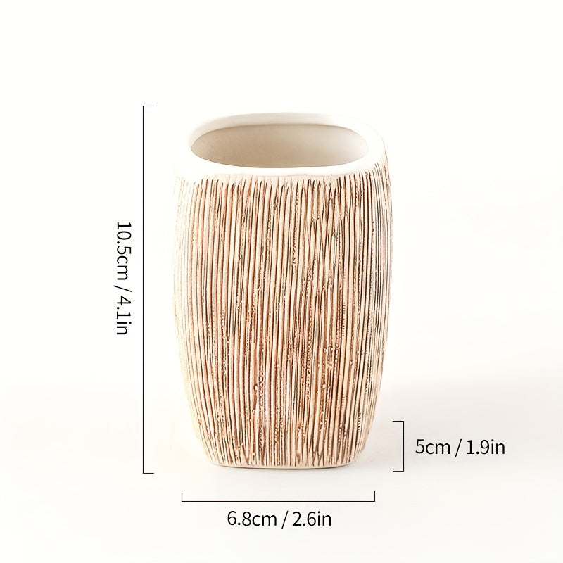 Set de Salle de Bain en Céramique Style Grain de Bois – Accessoires de Luxe pour une Touche Naturelle dans votre Salle de Bain