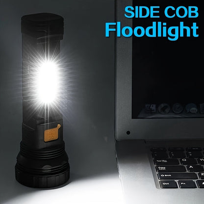 Lampe de poche LED SolarBeam – Rechargeable avec panneau solaire et USB
