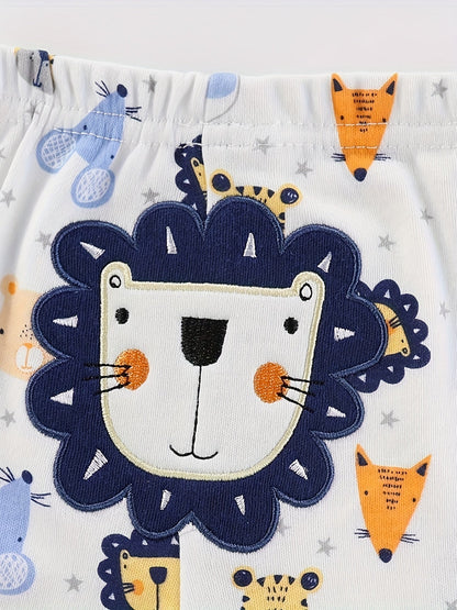 Ensemble de 3 Pantalons Bébé avec Motifs Animaux Adorables