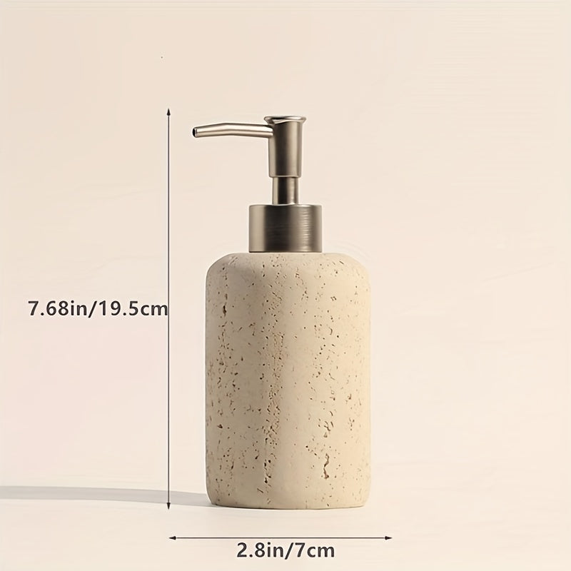 Distributeur de Savon en Résine Marbrée – Élégant Distributeur avec Pompe en Acier Inoxydable pour Salle de Bain ou Cuisine