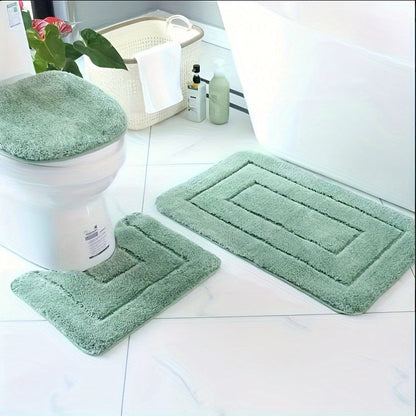 Set de Tapis de Salle de Bain en Microfibres Ultrafines 3 Pièces – Séchage Rapide et Absorbant