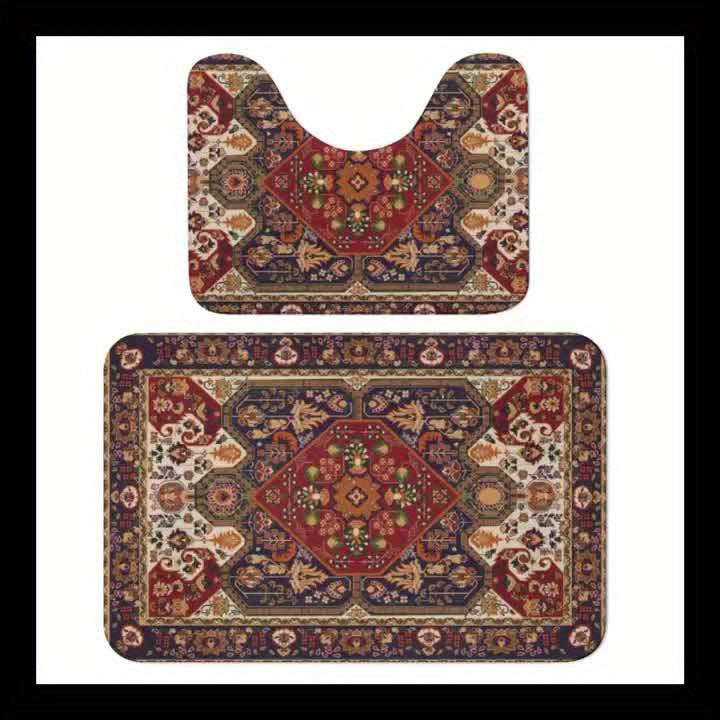 Set de Tapis de Salle de Bain Inspiré de la Perse – Absorbant et Antidérapant
